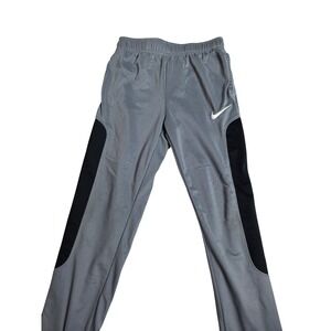 Nike Dri Fit Gray Black Athletic Jogger Pants Kids Size 10/12